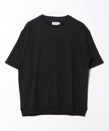 【ATELANE】カットジャカードストライプ柄Ｔシャツ/ルーズシルエット/メンズ