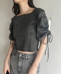 スクエアネックドロストラメトップス