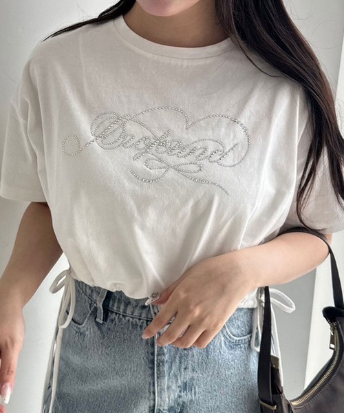 OLIVE des OLIVE（オリーブデオリーブ）の「カラフルTシャツ（Tシャツ/カットソー・レディース・サックスブルー/オフホワイト/チャコールグレー/サーモンピンク/オートミール/ミント/ラベンダー/スミクロ・FREE）」の2枚目の写真