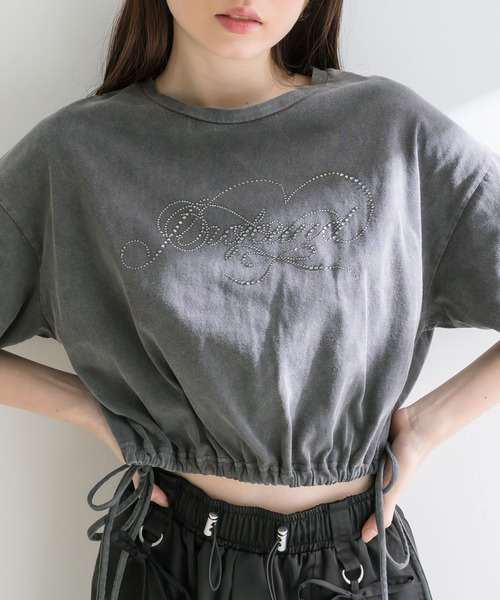 OLIVE des OLIVE（オリーブデオリーブ）の「カラフルTシャツ（Tシャツ/カットソー・レディース・サックスブルー/オフホワイト/チャコールグレー/サーモンピンク/オートミール/ミント/ラベンダー/スミクロ・FREE）」の3枚目の写真