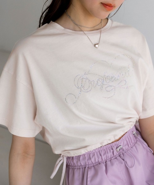 OLIVE des OLIVE（オリーブデオリーブ）の「カラフルTシャツ（Tシャツ/カットソー・レディース・サックスブルー/オフホワイト/チャコールグレー/サーモンピンク/オートミール/ミント/ラベンダー/スミクロ・FREE）」の8枚目の写真