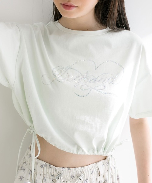 OLIVE des OLIVE（オリーブデオリーブ）の「カラフルTシャツ（Tシャツ/カットソー・レディース・サックスブルー/オフホワイト/チャコールグレー/サーモンピンク/オートミール/ミント/ラベンダー/スミクロ・FREE）」の5枚目の写真