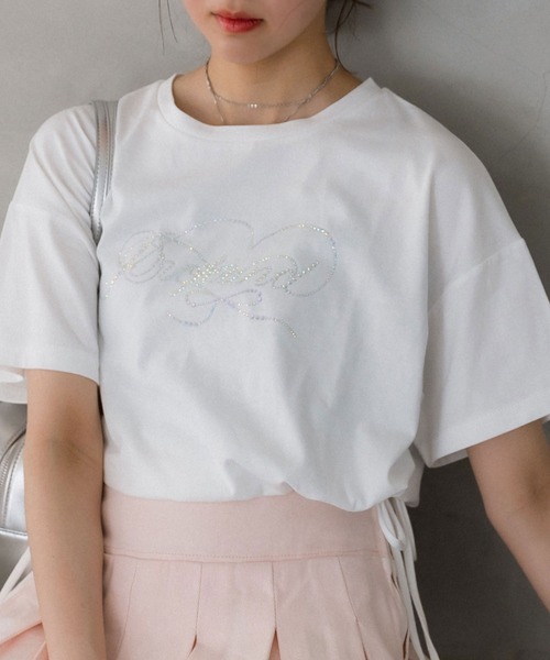 OLIVE des OLIVE（オリーブデオリーブ）の「カラフルTシャツ（Tシャツ/カットソー・レディース・サックスブルー/オフホワイト/チャコールグレー/サーモンピンク/オートミール/ミント/ラベンダー/スミクロ・FREE）」の11枚目の写真