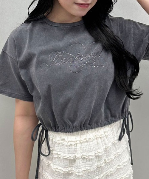 OLIVE des OLIVE（オリーブデオリーブ）の「カラフルTシャツ（Tシャツ/カットソー・レディース・サックスブルー/オフホワイト/チャコールグレー/サーモンピンク/オートミール/ミント/ラベンダー/スミクロ・FREE）」の12枚目の写真