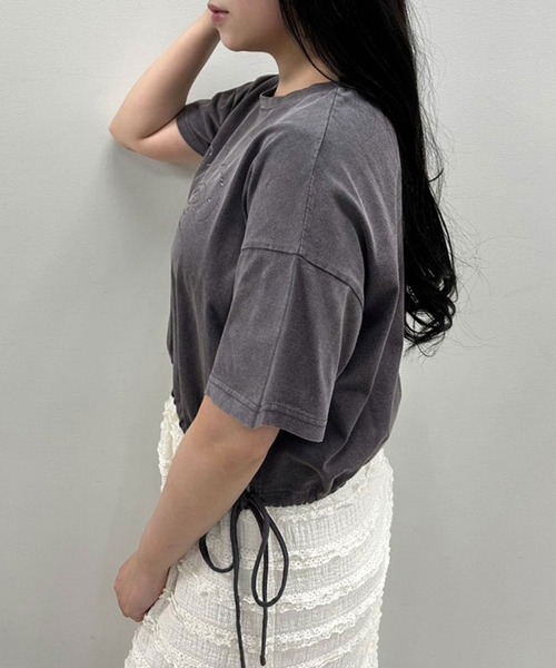 OLIVE des OLIVE（オリーブデオリーブ）の「カラフルTシャツ（Tシャツ/カットソー・レディース・サックスブルー/オフホワイト/チャコールグレー/サーモンピンク/オートミール/ミント/ラベンダー/スミクロ・FREE）」の13枚目の写真