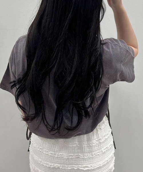 OLIVE des OLIVE（オリーブデオリーブ）の「カラフルTシャツ（Tシャツ/カットソー・レディース・サックスブルー/オフホワイト/チャコールグレー/サーモンピンク/オートミール/ミント/ラベンダー/スミクロ・FREE）」の14枚目の写真