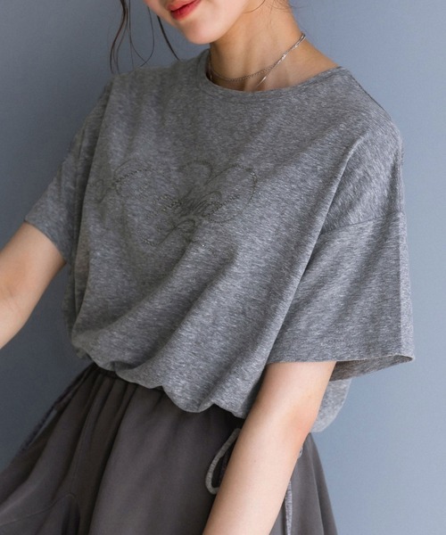 OLIVE des OLIVE（オリーブデオリーブ）の「カラフルTシャツ（Tシャツ/カットソー・レディース・サックスブルー/オフホワイト/チャコールグレー/サーモンピンク/オートミール/ミント/ラベンダー/スミクロ・FREE）」の16枚目の写真