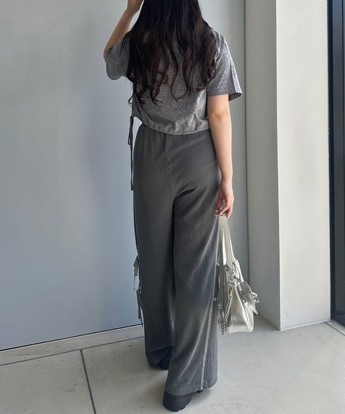 OLIVE des OLIVE（オリーブデオリーブ）の「カラフルTシャツ（Tシャツ/カットソー・レディース・サックスブルー/オフホワイト/チャコールグレー/サーモンピンク/オートミール/ミント/ラベンダー/スミクロ・FREE）」の19枚目の写真