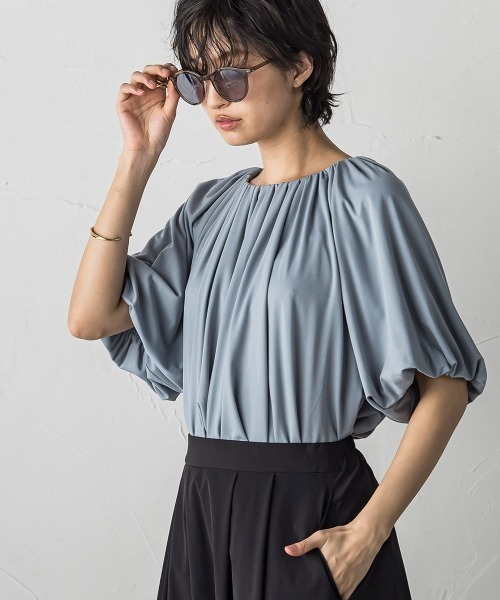 MAYSON GREY(メイソングレイ)の「2WAYボリュームプルオーバー≪洗濯機で洗える≫(Tシャツ/カットソー・レディース・ブルー/オフホワイト/ベージュ・M)」の15枚目の写真