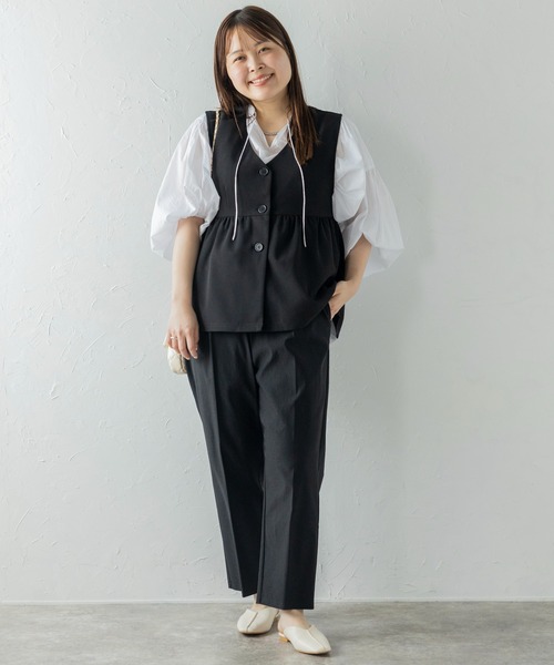 Bonjour Sagan(ボンジュールサガン)の「ハイストレッチパンツ(その他パンツ・レディース・チャコールグレー/ブラック/ベージュ・L/M)」の4枚目の写真