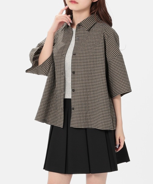 Honeys（ハニーズ）の「ゆるシャツ（シャツ/ブラウス・レディース・グレー系その他/オレンジ系その他/カーキ系/ホワイト系その他・L/M/S）」の4枚目の写真