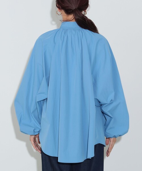 BEAMS HEART（ビームスハート）の「ボウタイセット ノーカラー ブラウス（シャツ/ブラウス・レディース・チャコールグレー/ホワイト系その他5/サックスブルー・FREE）」の11枚目の写真