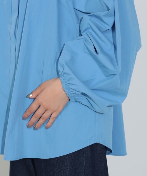 BEAMS HEART（ビームスハート）の「ボウタイセット ノーカラー ブラウス（シャツ/ブラウス・レディース・チャコールグレー/ホワイト系その他5/サックスブルー・FREE）」の13枚目の写真