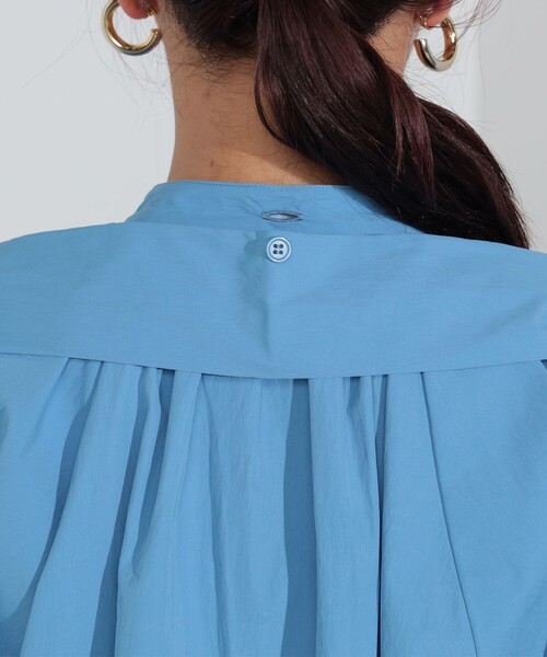 BEAMS HEART（ビームスハート）の「ボウタイセット ノーカラー ブラウス（シャツ/ブラウス・レディース・チャコールグレー/ホワイト系その他5/サックスブルー・FREE）」の14枚目の写真