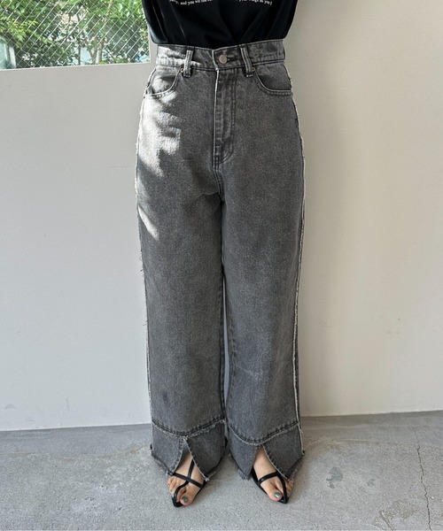 feepur（フェピュール）の「サイドフリンジスリットワイドデニム（デニムパンツ・レディース・ブラック/グレー/ブルー・SMALL/MEDIUM）」の20枚目の写真