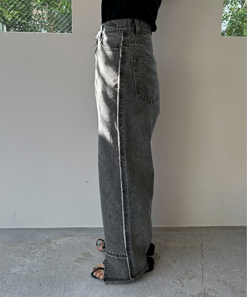 feepur（フェピュール）の「サイドフリンジスリットワイドデニム（デニムパンツ・レディース・ブラック/グレー/ブルー・SMALL/MEDIUM）」の22枚目の写真