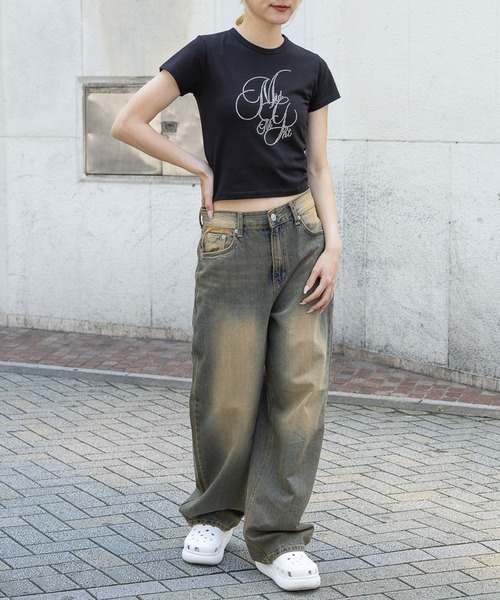 Midnight Move(ミッドナイトムーブ)の「Midnight Move/CUBIC T(Tシャツ/カットソー・レディース・ホワイト/ピンク/ブラック・FREE)」の14枚目の写真