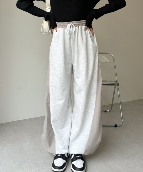 Ada.(エイダ)の「ナイロン スウェット ニッカパンツ(スウェットパンツ・レディース・ネイビー系/グレー系その他/パープル系その他・FREE)」の17枚目の写真