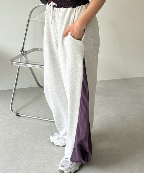 Ada.(エイダ)の「ナイロン スウェット ニッカパンツ(スウェットパンツ・レディース・ネイビー系/グレー系その他/パープル系その他・FREE)」の7枚目の写真