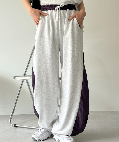 Ada.(エイダ)の「ナイロン スウェット ニッカパンツ(スウェットパンツ・レディース・ネイビー系/グレー系その他/パープル系その他・FREE)」の8枚目の写真