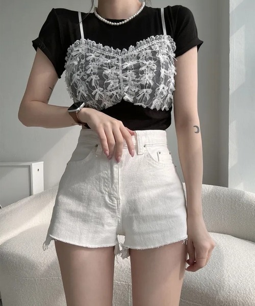 MSGM Tシャツ カットソー チュール レース リボン MSGM - MSGM Tシャツ カットソー チュール レース リボン の通販 by