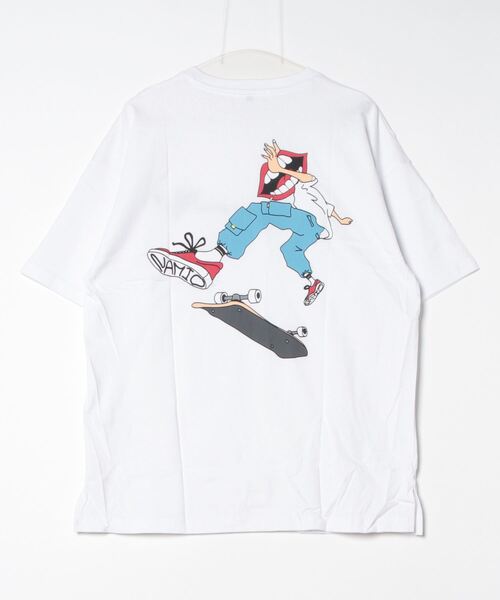 RE730(アールイーセブンサーティー)の「RE730 なみおくんスケボー ビッグシルエットTシャツ(Tシャツ/カットソー・メンズ・オフホワイト/ブラック・LARGE/MEDIUM/X-LARGE)」の3枚目の写真