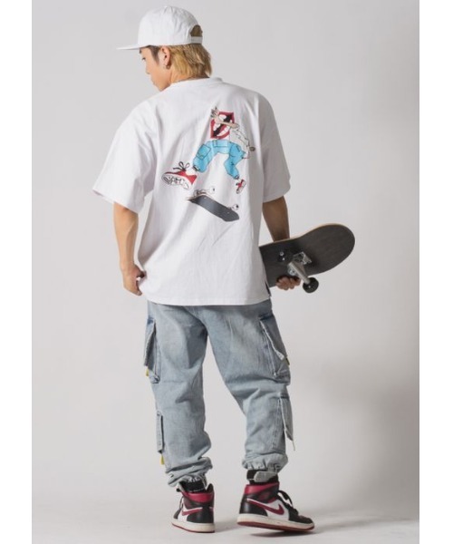 RE730(アールイーセブンサーティー)の「RE730 なみおくんスケボー ビッグシルエットTシャツ(Tシャツ/カットソー・メンズ・オフホワイト/ブラック・LARGE/MEDIUM/X-LARGE)」の8枚目の写真