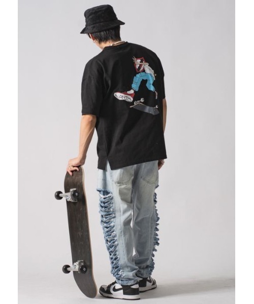 RE730(アールイーセブンサーティー)の「RE730 なみおくんスケボー ビッグシルエットTシャツ(Tシャツ/カットソー・メンズ・オフホワイト/ブラック・LARGE/MEDIUM/X-LARGE)」の14枚目の写真
