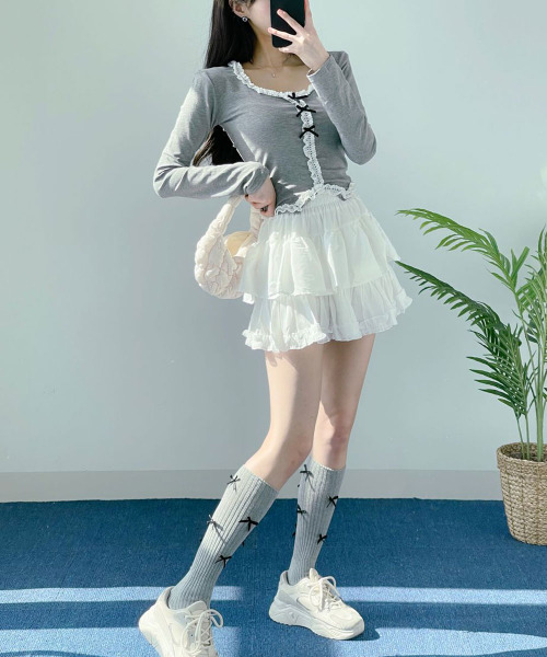 セール】フリルカンカン ミニスカート バレエコア フリルスカート