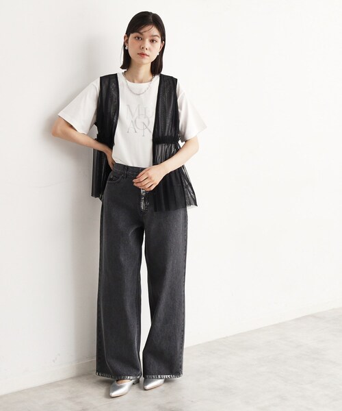 THE SHOP TK (ザ ショップ ティーケー )の「◆チュールギャザーベスト【洗える】(ベスト・レディース・オフホワイト/ブラック・99)」の15枚目の写真