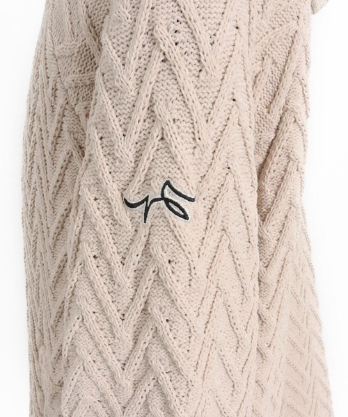 CALL&RESPONSE(コールアンドレスポンス)の「mpa3527-ヘリンボーン-ニットパーカー-サイセンタク(パーカー・メンズ・ベージュ/ホワイト・2/4/5)」の15枚目の写真