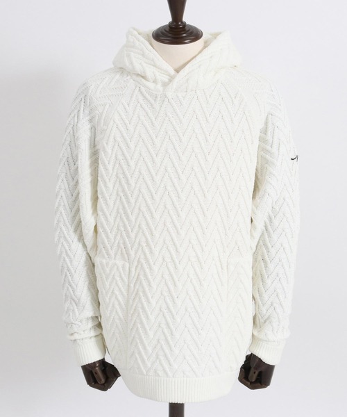 CALL&RESPONSE(コールアンドレスポンス)の「mpa3527-ヘリンボーン-ニットパーカー-サイセンタク(パーカー・メンズ・ベージュ/ホワイト・2/4/5)」の16枚目の写真