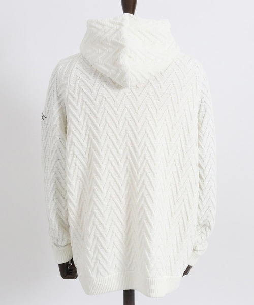 CALL&RESPONSE(コールアンドレスポンス)の「mpa3527-ヘリンボーン-ニットパーカー-サイセンタク(パーカー・メンズ・ベージュ/ホワイト・2/4/5)」の17枚目の写真