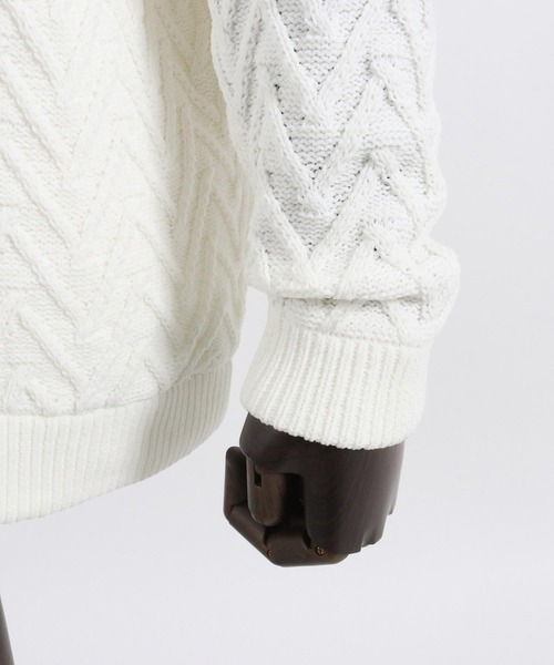 CALL&RESPONSE(コールアンドレスポンス)の「mpa3527-ヘリンボーン-ニットパーカー-サイセンタク(パーカー・メンズ・ベージュ/ホワイト・2/4/5)」の21枚目の写真