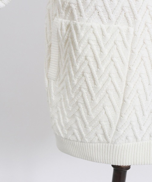 CALL&RESPONSE(コールアンドレスポンス)の「mpa3527-ヘリンボーン-ニットパーカー-サイセンタク(パーカー・メンズ・ベージュ/ホワイト・2/4/5)」の22枚目の写真