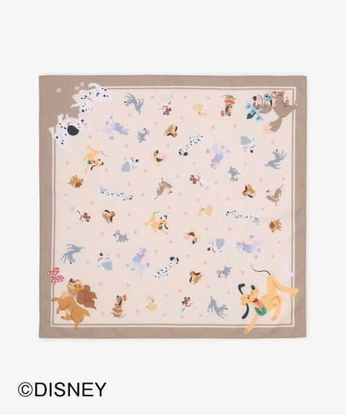 Afternoon Tea(アフタヌーンティー)の「サテンスカーフ/Disney CATS&DOGS COLLECTION(バンダナ/スカーフ・レディース・ベージュ・ONE SIZE)」の1枚目の写真