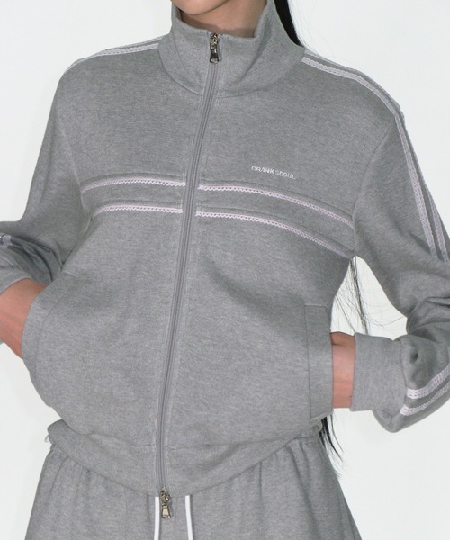 nomnom（ノムノム）の「【CRANK】 LACE LINE TRACK JACKET（ジャージ・レディース・グレー/ブラック・FREE）」の21枚目の写真