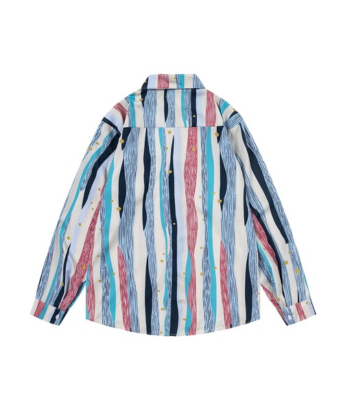 HOOK(フック)の「HOOK -select- 古着風ペイント総柄シャツ(シャツ/ブラウス・メンズ・ピンク/ベージュ/ブルー/オフホワイト/チョコ/ライトベージュ・XL/L/M)」の18枚目の写真