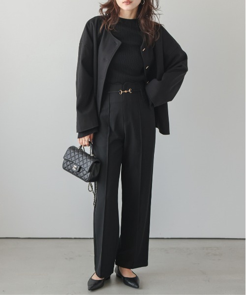 Lajour（ラジュール）の「日本製 スカラップ ベルト付き ワイドパンツ（その他パンツ・レディース・ブラウン/ブラック/カーキ/ベージュ・L/M）」の17枚目の写真