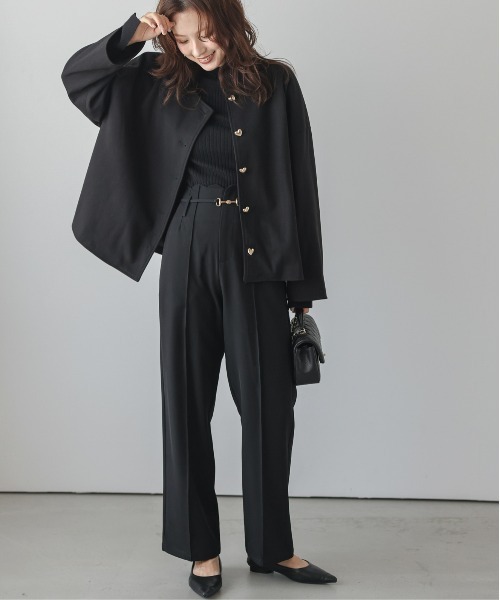 Lajour（ラジュール）の「日本製 スカラップ ベルト付き ワイドパンツ（その他パンツ・レディース・ブラウン/ブラック/カーキ/ベージュ・L/M）」の18枚目の写真