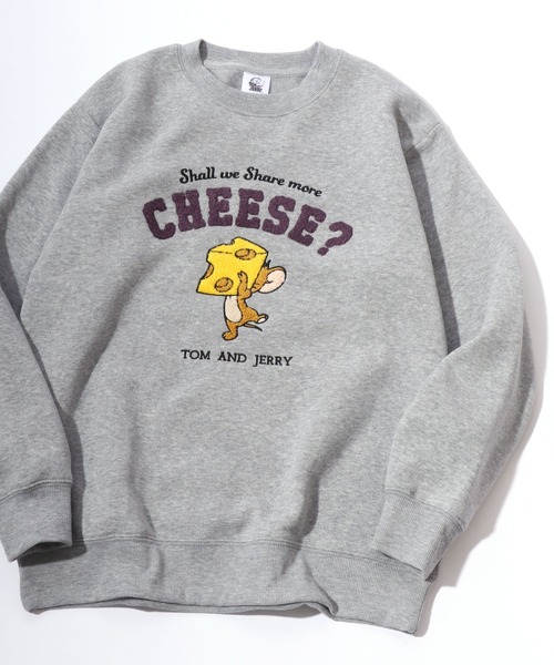Tom&Jerry(トムアンドジェリー)の「Tom and Jerry/トムとジェリー 裏起毛 サガラ刺繍 クルーネック スウェットトレーナー レディース(スウェット・レディース・ベージュ/ブラウン/グレー/グレイッシュブルー/スミクロ/グリーン/アイボリー/レンガ・M/L)」の4枚目の写真