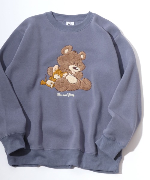 Tom&Jerry(トムアンドジェリー)の「Tom and Jerry/トムとジェリー 裏起毛 サガラ刺繍 クルーネック スウェットトレーナー レディース(スウェット・レディース・ベージュ/ブラウン/グレー/グレイッシュブルー/スミクロ/グリーン/アイボリー/レンガ・M/L)」の7枚目の写真