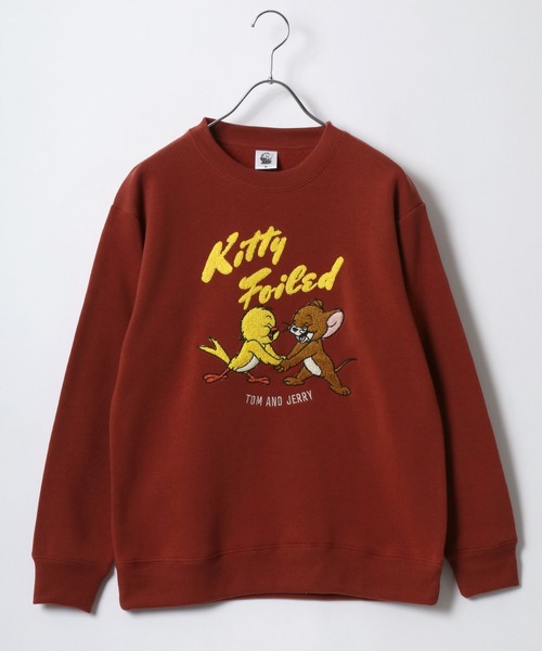 Tom&Jerry(トムアンドジェリー)の「Tom and Jerry/トムとジェリー 裏起毛 サガラ刺繍 クルーネック スウェットトレーナー レディース(スウェット・レディース・ベージュ/ブラウン/グレー/グレイッシュブルー/スミクロ/グリーン/アイボリー/レンガ・M/L)」の14枚目の写真