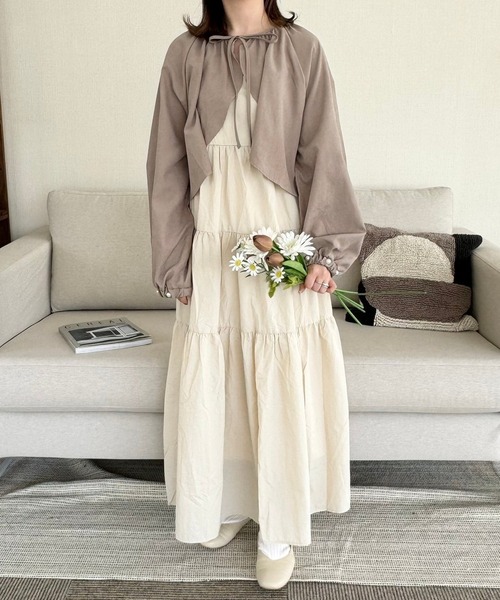 merrylatte（メリーラテ）の「袖パールフレアボレロブラウス（カーディガン/ボレロ・レディース・モカ・FREE）」の6枚目の写真