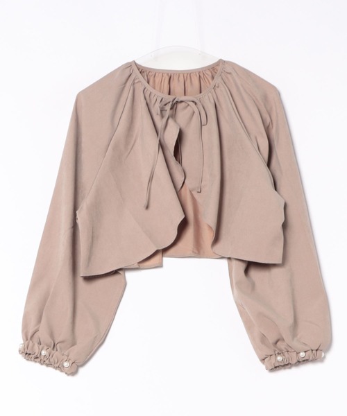 merrylatte（メリーラテ）の「袖パールフレアボレロブラウス（カーディガン/ボレロ・レディース・モカ・FREE）」の13枚目の写真