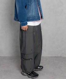 【ADAMPATEK/アダムパテック】c/n wide parachute pants / 綿ナイロンワイドパラシュートパンツ