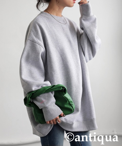 antiqua(アンティカ)の「裏起毛プルオーバー(スウェット・レディース・ブラック/杢グレー/オートミール・ONESIZE)」の22枚目の写真