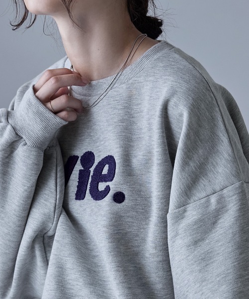 etoll.(エトル)の「パイル刺繍ロゴ裏起毛スウェット(スウェット・レディース・杢グレー/ネイビー/オートミール・FREE)」の7枚目の写真