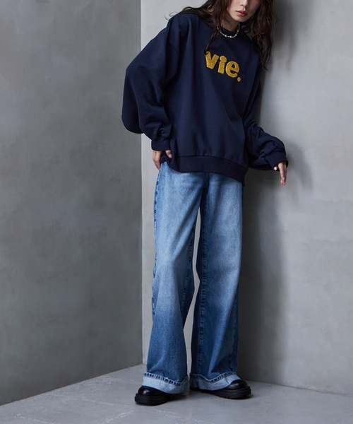 etoll.(エトル)の「パイル刺繍ロゴ裏起毛スウェット(スウェット・レディース・杢グレー/ネイビー/オートミール・FREE)」の22枚目の写真