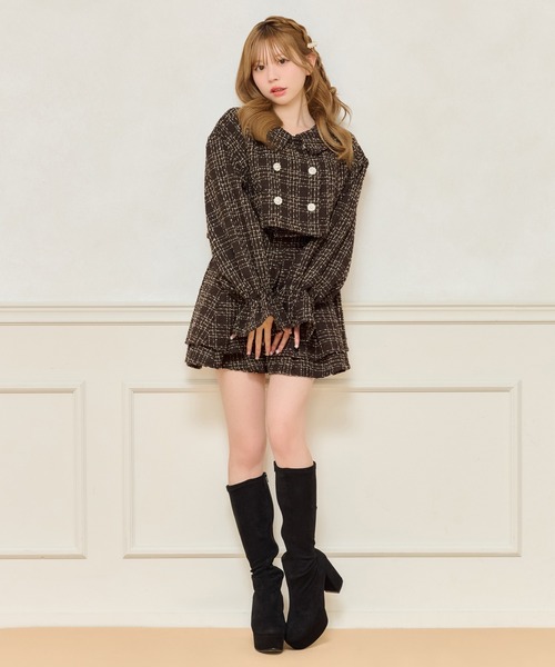 apres jour（アプレジュール）の「【apres jour×Miridy】ツイードジャケット（テーラードジャケット・レディース・ライトピンク/ブラック/ライトブルー/ダークブラウン/ホワイト・X-LARGE/フリー）」の13枚目の写真